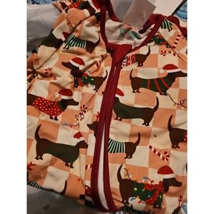 Bamboo Zippy Pajama Christmas Dashund  9 To 12 Months